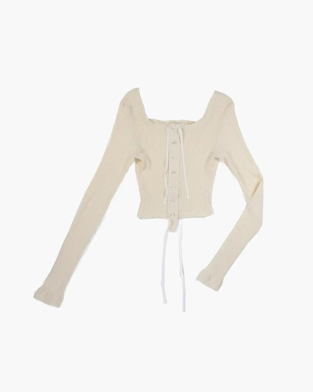 FUMIKA UCHIDA / VINTAGE RIBBED CORSET TOP LONG SLEEEVE – 601 FUMIKA UCHIDA / VINTAGE RIBBED CORSET TOP LONG SLEEEVE – 601