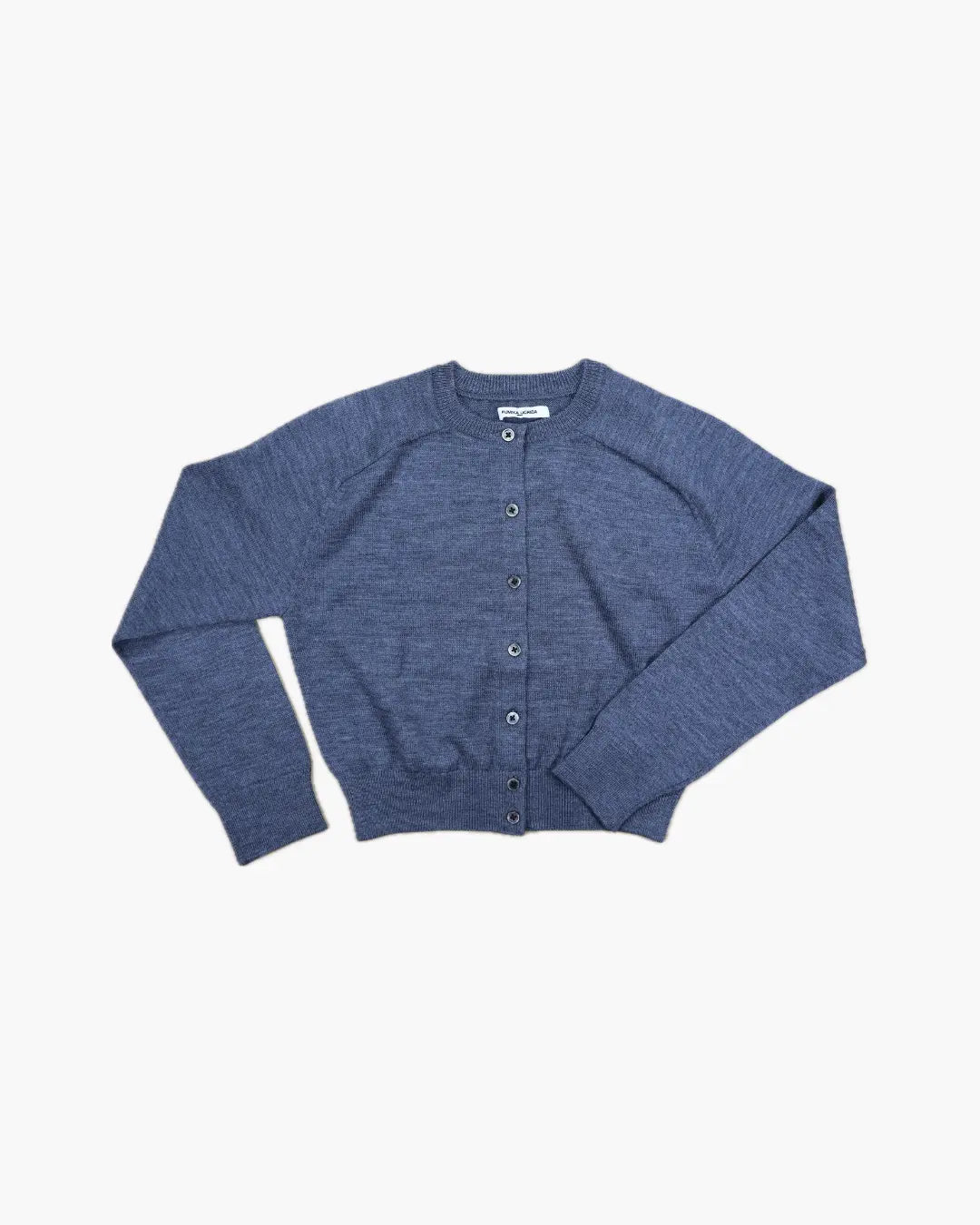 FUMIKA UCHIDA / KNITTED CREW-NECK CARDIGAN / CHARCOAL GREY – 601 FUMIKA UCHIDA / KNITTED CREW-NECK CARDIGAN / CHARCOAL GREY – 601