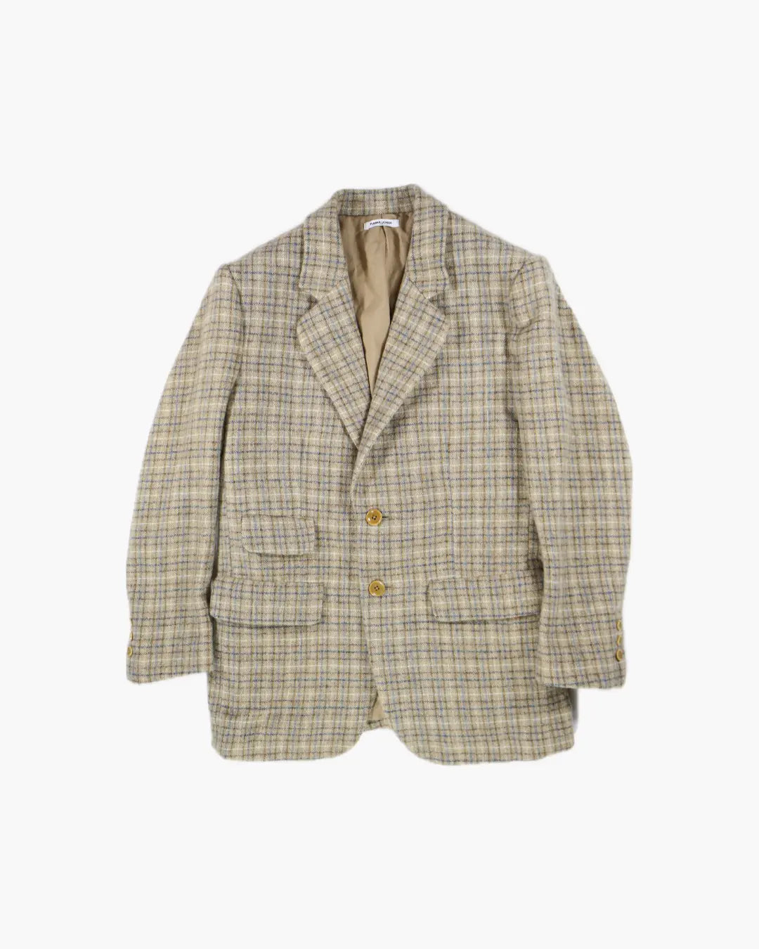 FUMIKA UCHIDA/ PLAIDTWEED NOTCHED LAPEL JACKET / PLAID BEIGE – 601 FUMIKA UCHIDA/ PLAIDTWEED NOTCHED LAPEL JACKET / PLAID BEIGE – 601