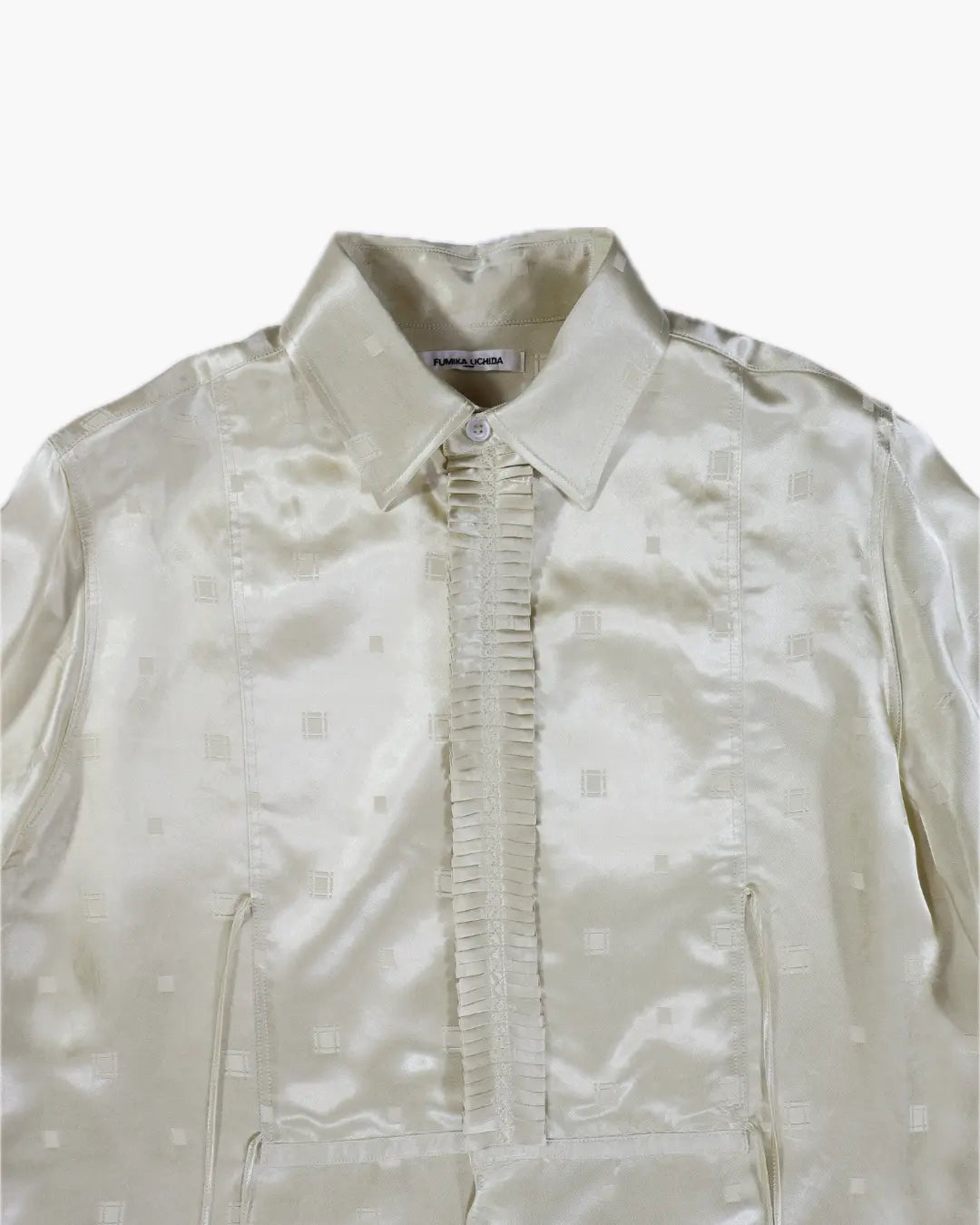 FUMIKA_UCHIDA / GEOMETRIC PATTERN PLEATED SHIRT / PALE YELLOW FUMIKA_UCHIDA 601 | オンラインストア
