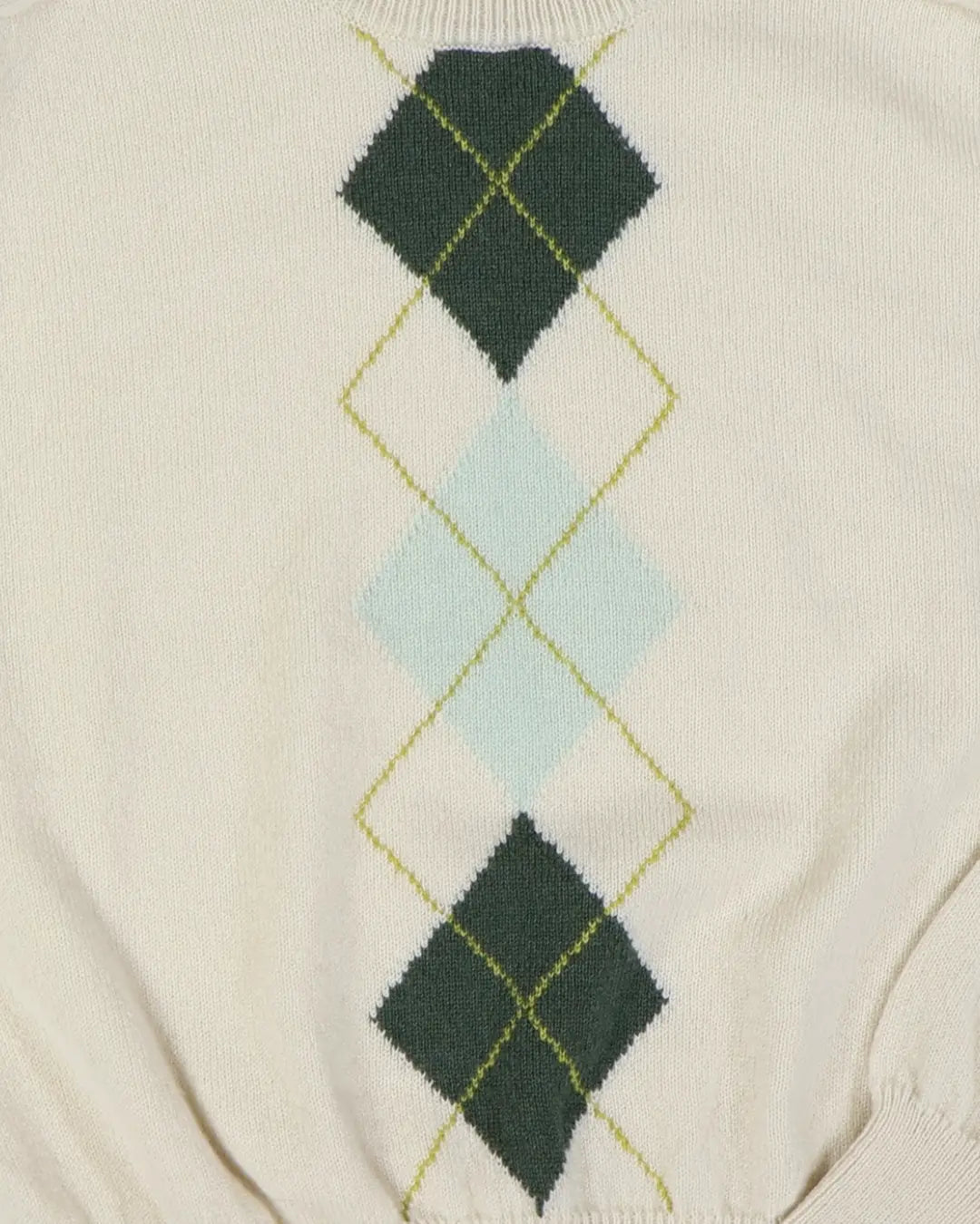 FUMIKA_UCHIDA / CASHMERE ARGYLE SWEATER_LONG SLEEVE / IVORY FUMIKA_UCHIDA 601 | オンラインストア