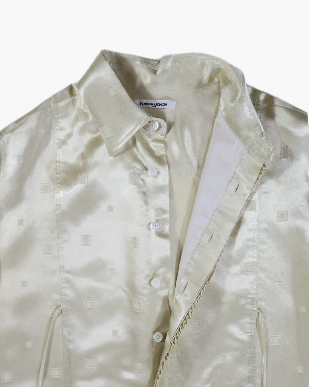 FUMIKA_UCHIDA / GEOMETRIC PATTERN PLEATED SHIRT / PALE YELLOW FUMIKA_UCHIDA 601 | オンラインストア