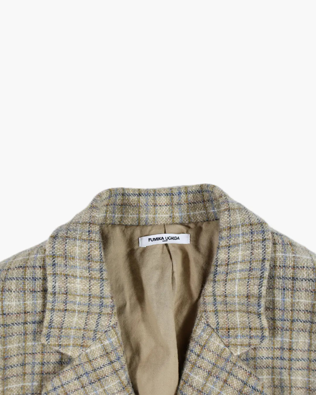 FUMIKA_UCHIDA / PLAID TWEED NOTCHED LAPEL JACKET / PLAID BEIGE FUMIKA_UCHIDA 601 | オンラインストア