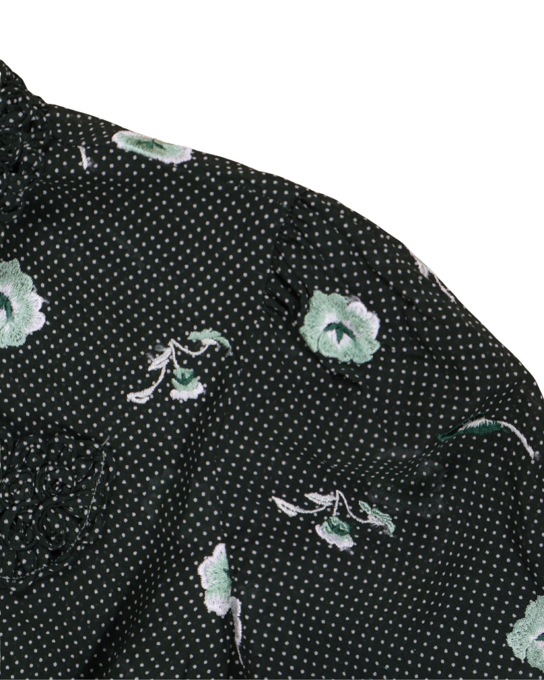 FUMIKA UCHIDA / ALLOVER EMB.SHORT SLEEVE SHIRT / BOTTLE GREEN