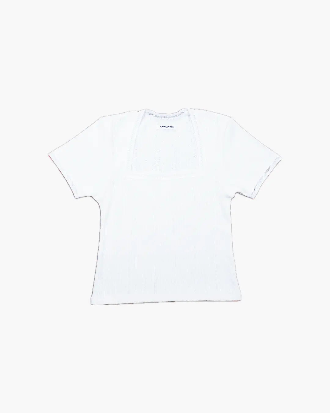 FUMIKA UCHIDA / EYELET RIB STITCH SQUARE-NECK T-SHIRT / OFFWHITE FUMIKA UCHIDA / EYELET RIB STITCH SQUARE-NECK T-SHIRT / OFFWHITE