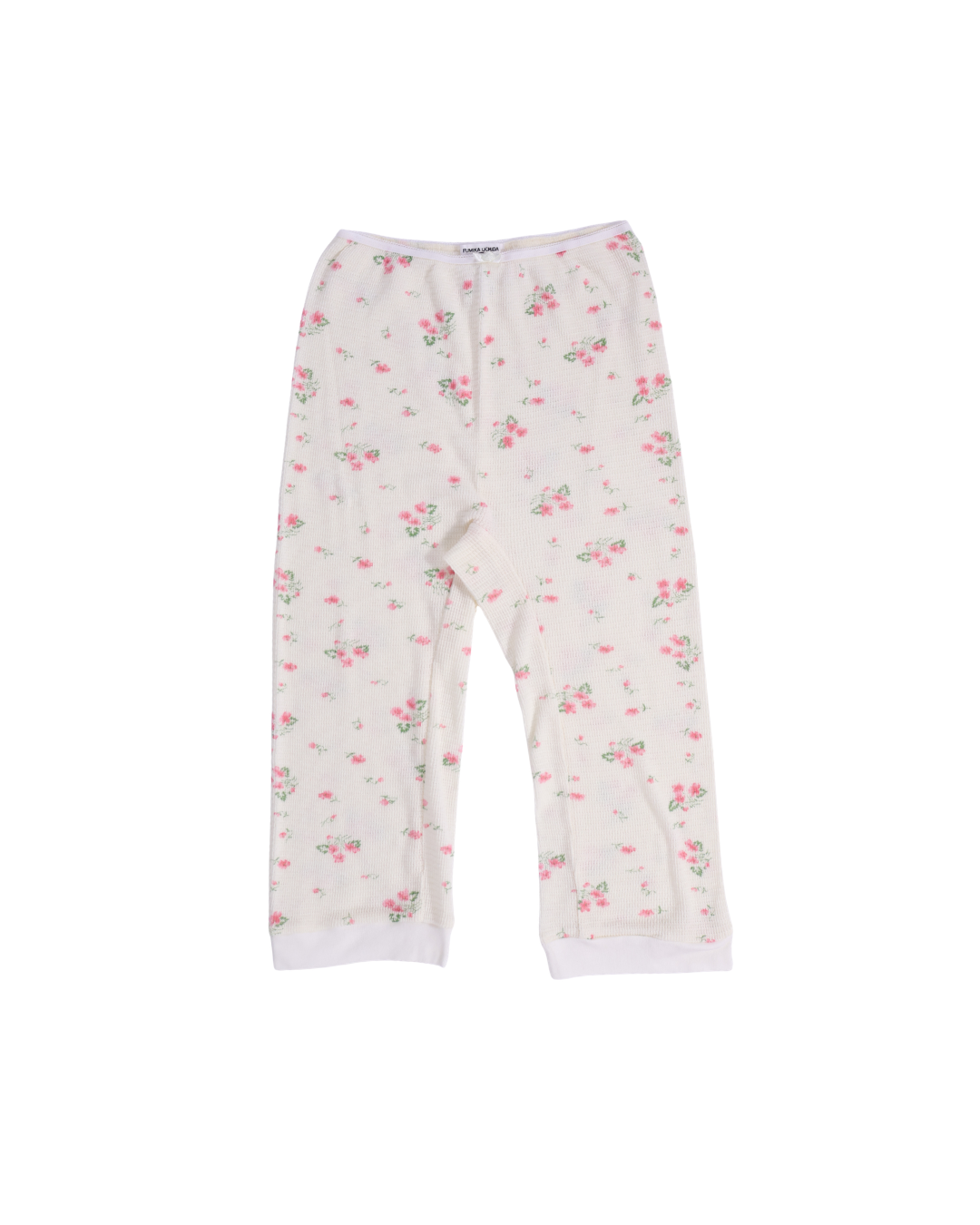 FUMIKA UCHIDA / FLORAL PRINT WAFFLE CROPPED PANTS / IVORY – 601