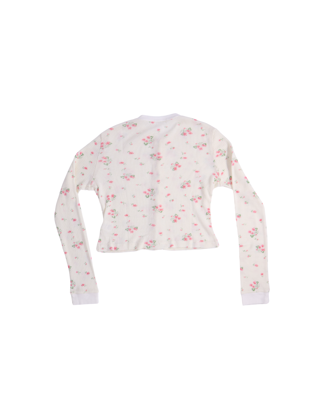 FUMIKA UCHIDA / FLORAL PRINT WAFFLE CARDIGAN / IVORY