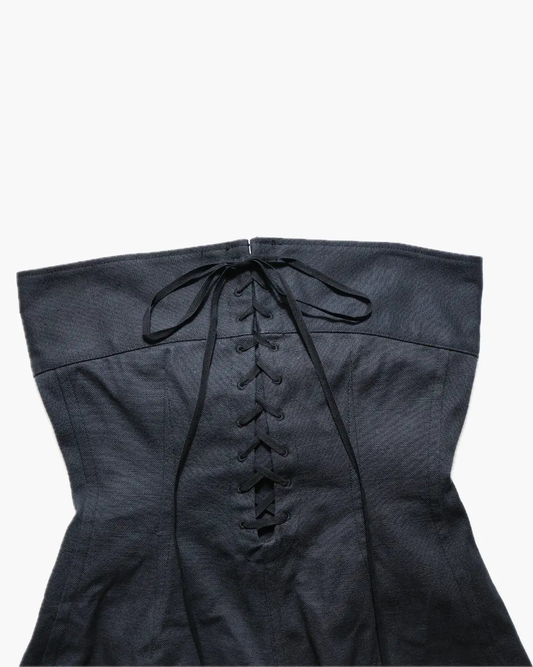 FUMIKA_UCHIDA / CANVAS LACE-UP BARE JUMPSUIT / BLACK - 601 | 京都ウィメンズセレクトショップ