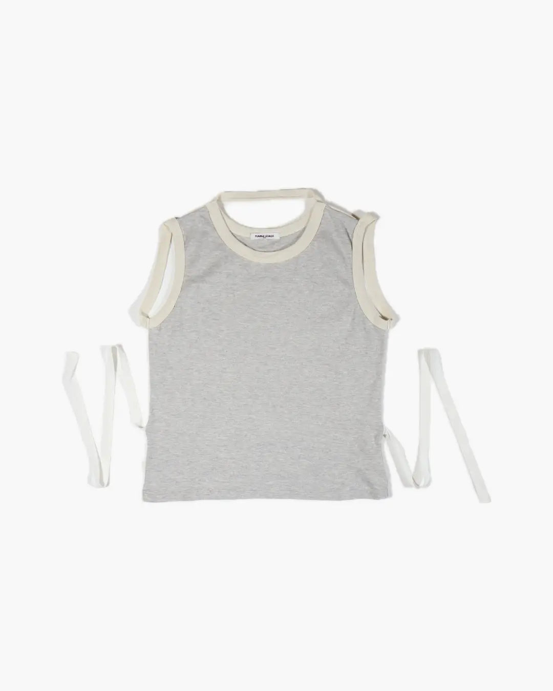 FUMIKA UCHIDA / TRIMMED APRON TEE / GREY/OFFWHITE - 601 | – 601 FUMIKA UCHIDA / TRIMMED APRON TEE / GREY/OFFWHITE - 601 | – 601