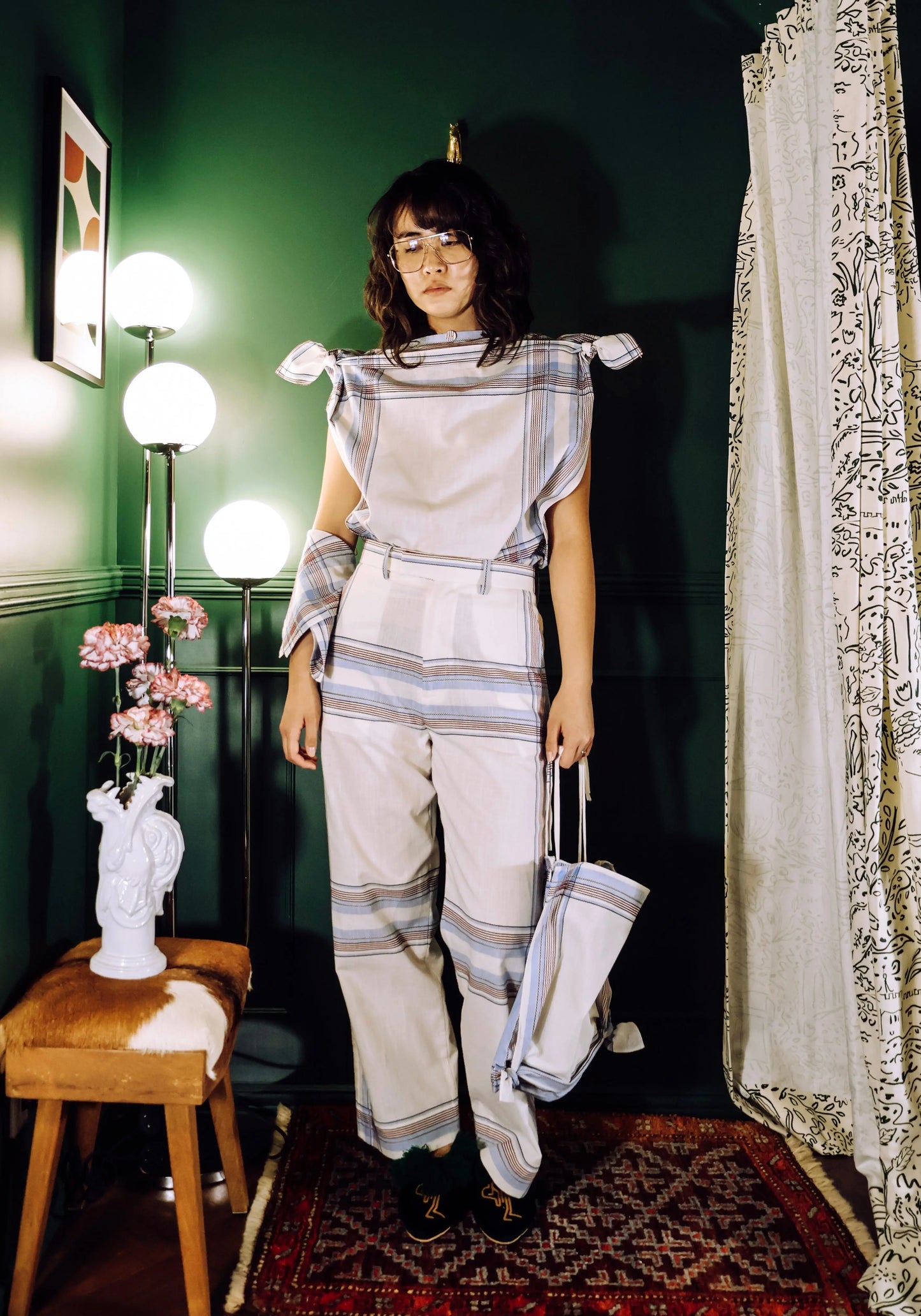 FUMIKA_UCHIDA / HANDKERCHIEF BIB TOP / SAX PLAID FUMIKA_UCHIDA 601 | オンラインストア