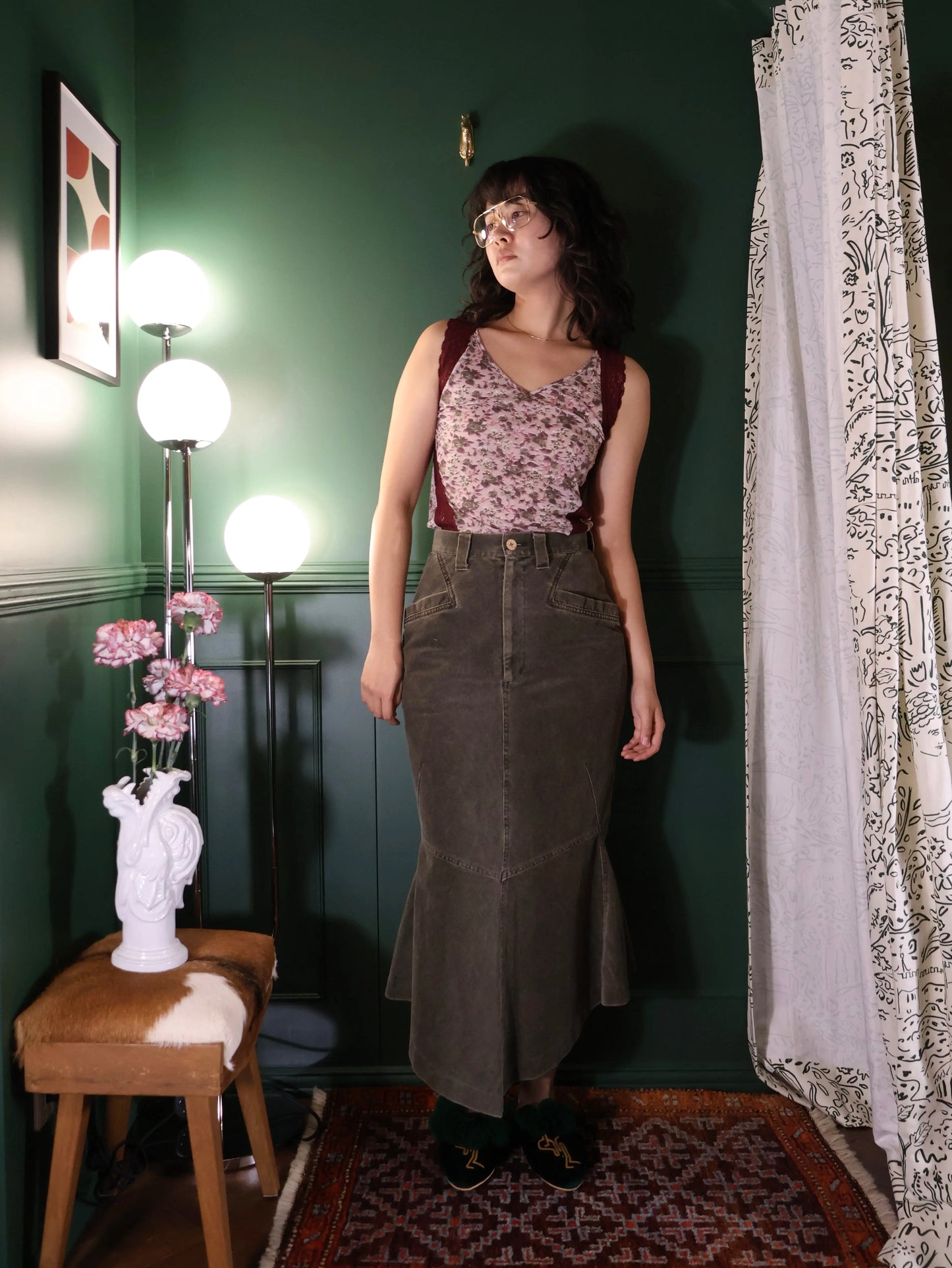 FUMIKA_UCHIDA / FLOWER PRINTED SLEEVELESS TOP / BORDEAUX FUMIKA_UCHIDA 601 | オンラインストア