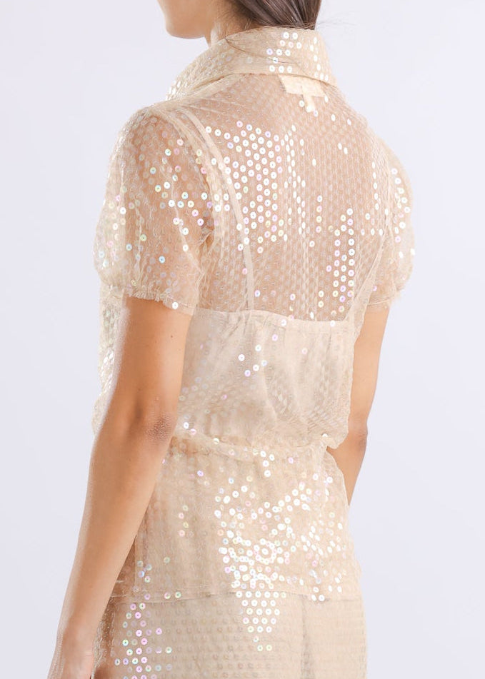 Renaissance Renaissance / BABY SEQUIN SHIRT / BEIGE