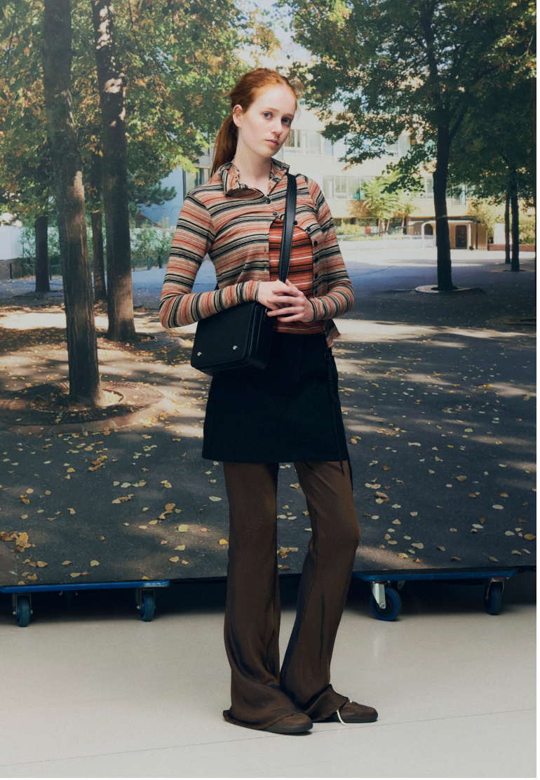 Song for the Mute / LONG SLEEVE BUTTON UP CARDIGAN / TAUPE MULTI