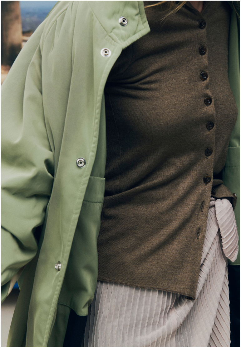 Song for the Mute / LONG SLEEVE BUTTON UP CARDIGAN / TAUPE