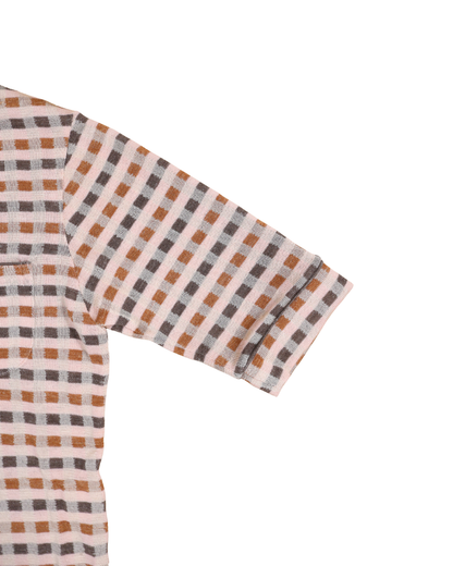 FUMIKA UCHIDA / PLAID JERSEY POLO / POWDER PINK