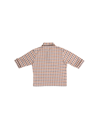 FUMIKA UCHIDA / PLAID JERSEY POLO / POWDER PINK