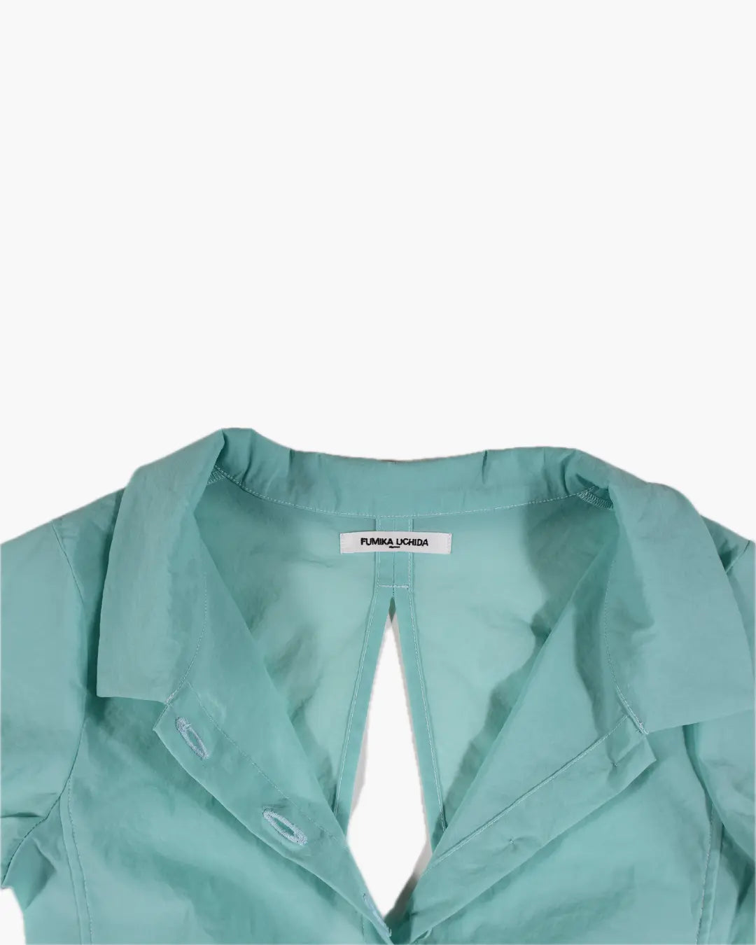 FUMIKA_UCHIDA / STRETCH TAFFETA LAYERD BRA TOP SHIRTS / PALE AQUA - 601 | 京都ウィメンズセレクトショップ