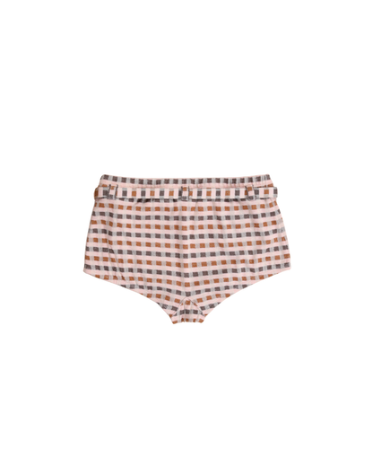 FUMIKA UCHIDA / PLAID JERSEY SHORTS / POWDER PINK