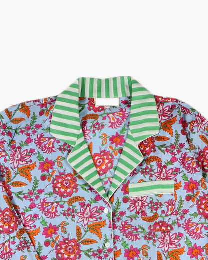 FLOWER HAND-PRINTED PAJAMA SHIRT 601vintage 601 | オンラインストア