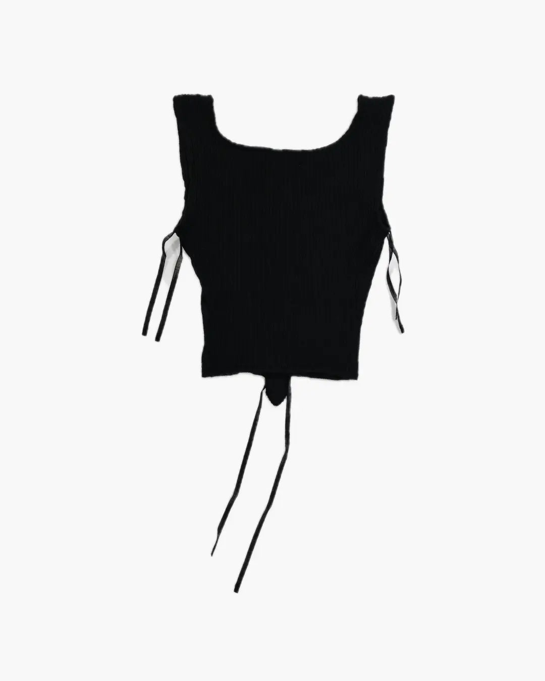 FUMIKA UCHIDA / VINTAGE RIBBED CORSET TOP SLEEVELESS / BLACK – 601 FUMIKA UCHIDA / VINTAGE RIBBED CORSET TOP SLEEVELESS / BLACK – 601