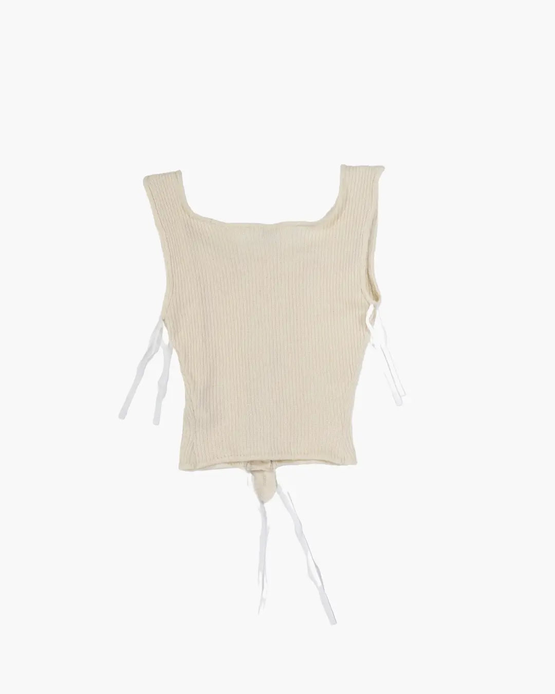 FUMIKA UCHIDA / VINTAGERIBBED CORSET TOP SLEEVELESS/OFFWHITE – 601 FUMIKA UCHIDA / VINTAGERIBBED CORSET TOP SLEEVELESS/OFFWHITE – 601