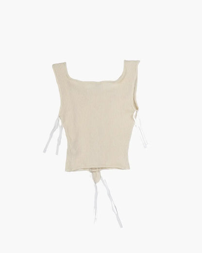 FUMIKA_UCHIDA / VINTAGE RIBBED CORSET TOP SLEEVELESS / OFFWHITE FUMIKA_UCHIDA 601 | オンラインストア