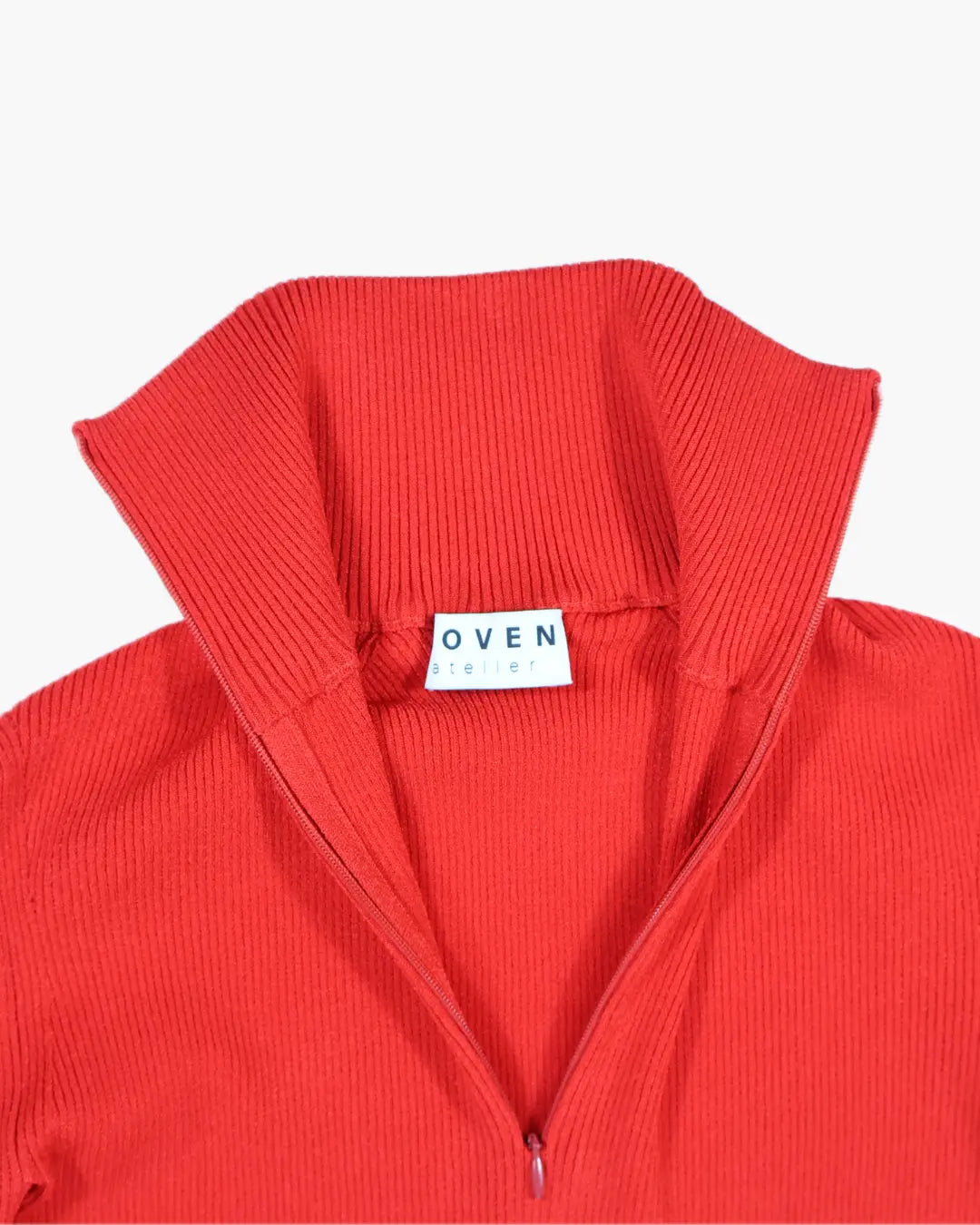 atelier SOVEN / RIBBED ZIPPED SHORT SLEEVE TOP / RED atelier SOVEN 601 | オンラインストア