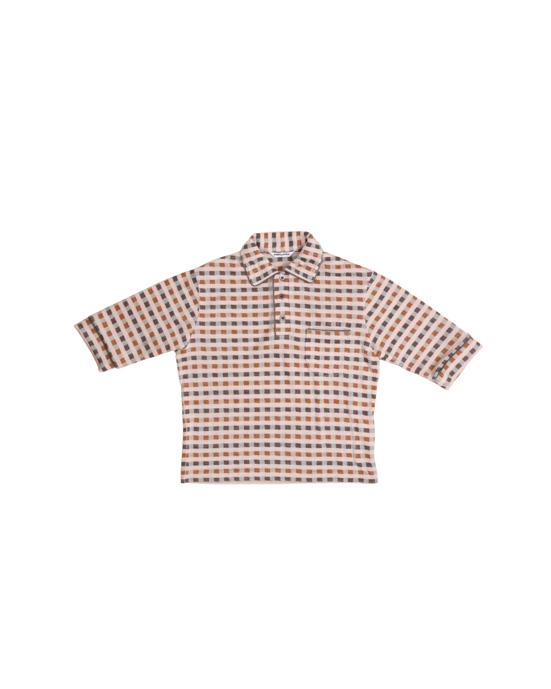 FUMIKA UCHIDA / PLAID JERSEY POLO / POWDER PINK