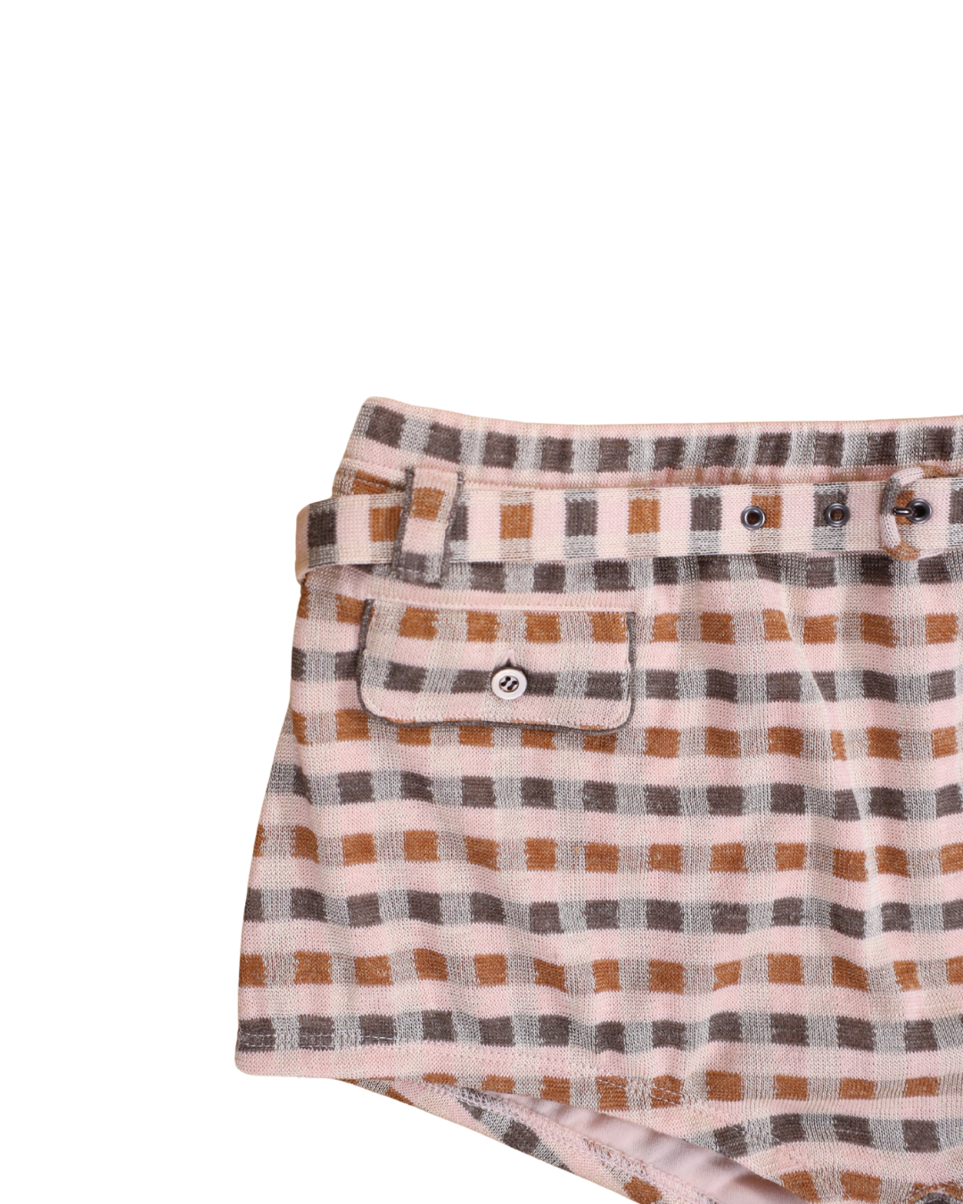 FUMIKA UCHIDA / PLAID JERSEY SHORTS / POWDER PINK