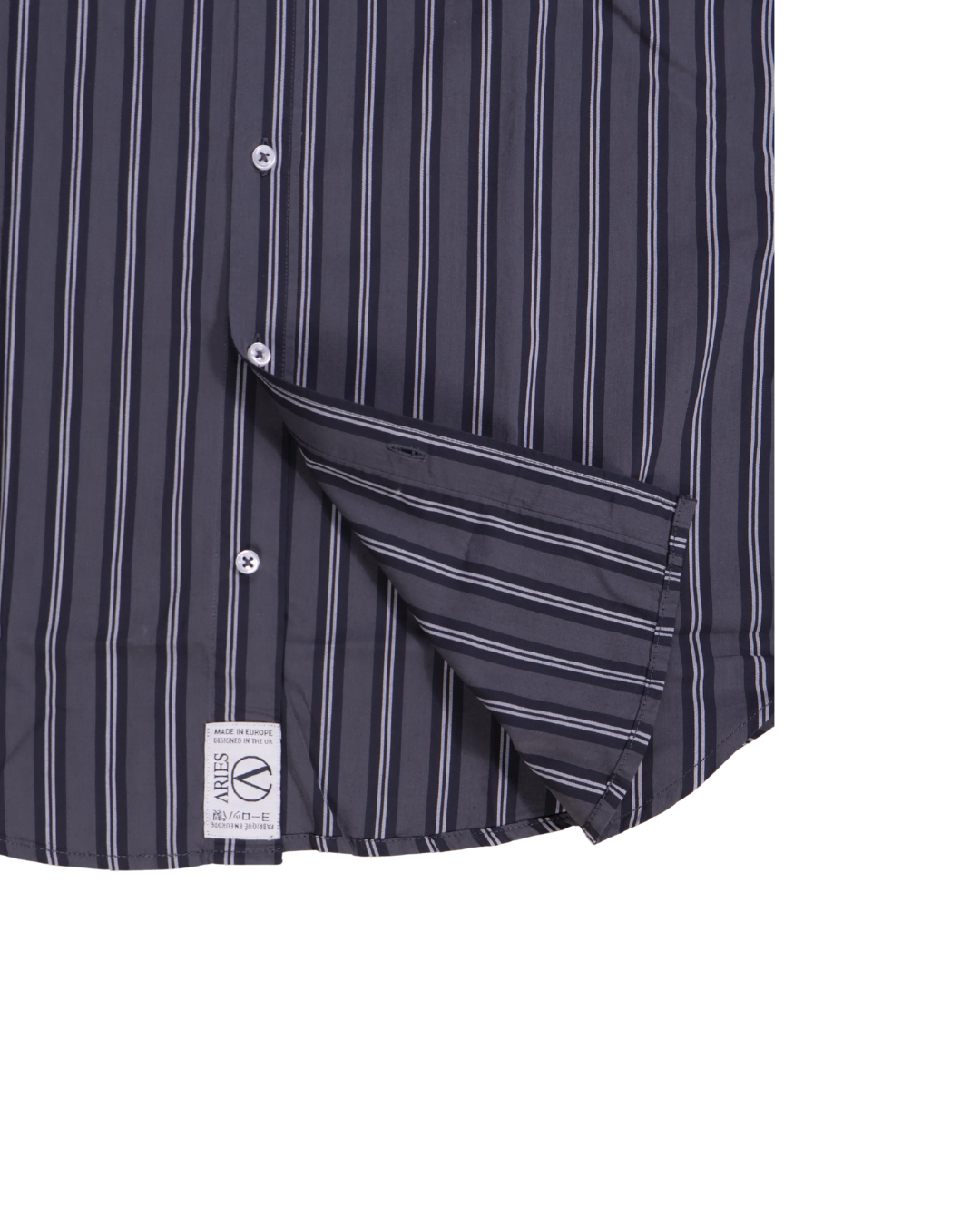 Aries / GRUNGE STRIPE LS SHIRT / GREY