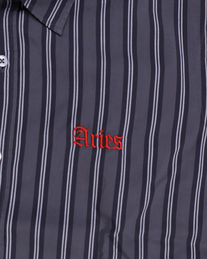 Aries / GRUNGE STRIPE LS SHIRT / GREY