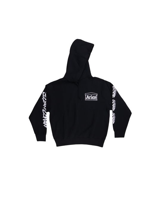 Aries / MEOW EMBROIDERED HOODIE / BLACK