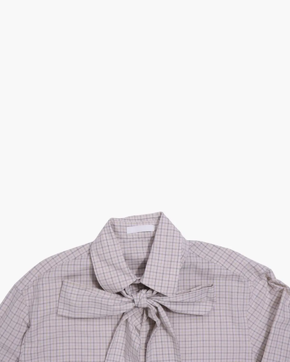 Commission / BANKER SHIRT / BEIGE PLAID Commission - 601 | 京都ウィメンズセレクトショップ