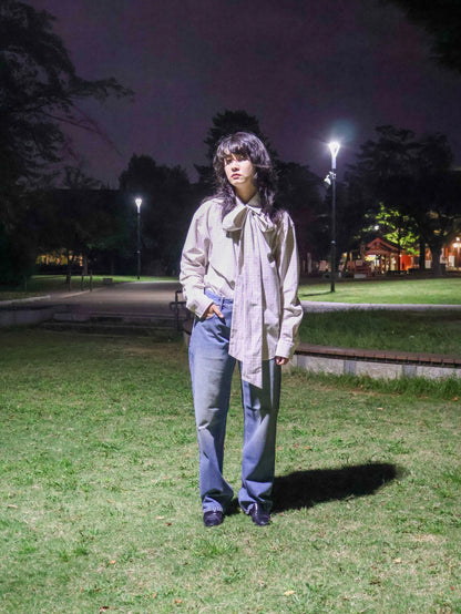 Commission / BANKER SHIRT / BEIGE PLAID Commission - 601 | 京都ウィメンズセレクトショップ