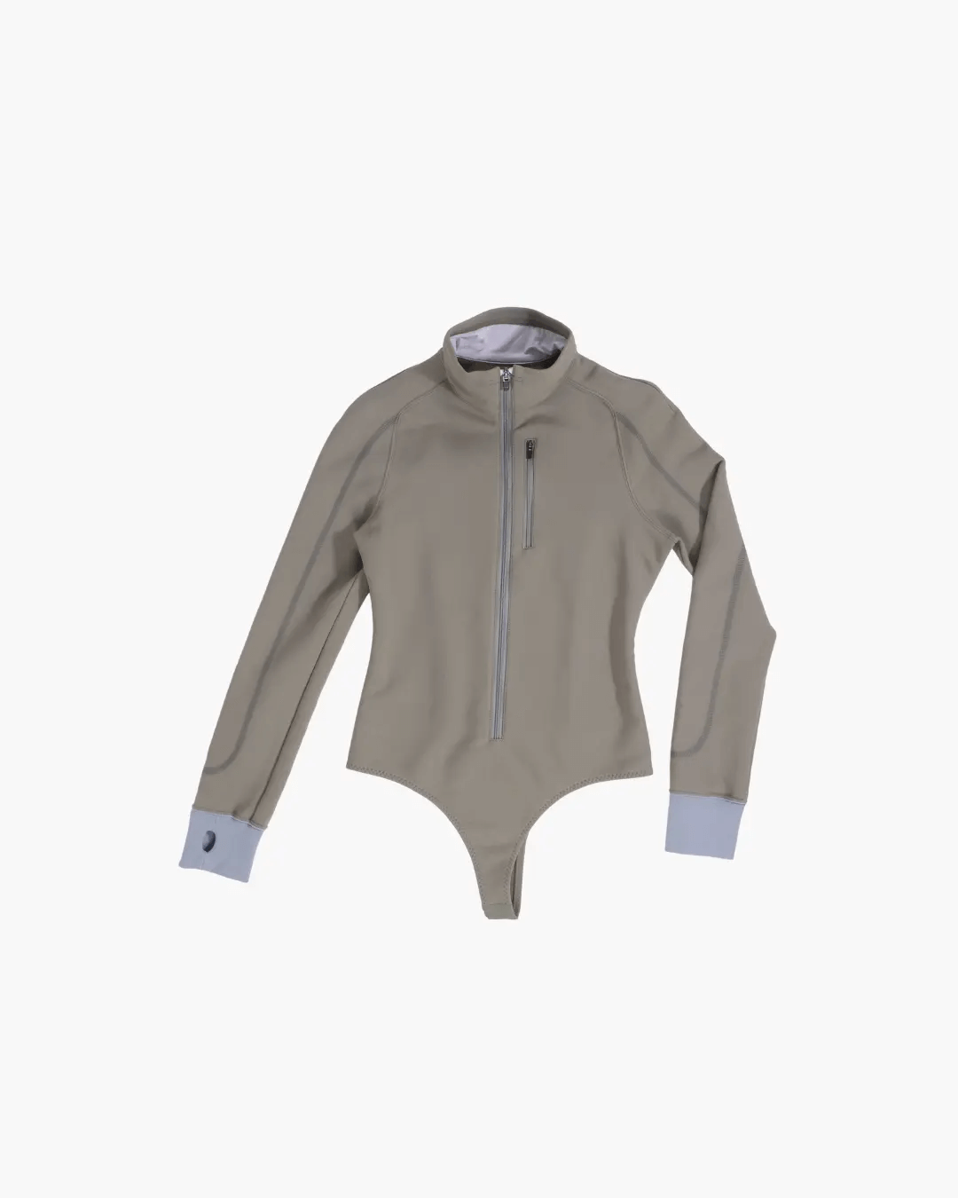 FUMIKA UCHIDA / FRENCH TERRY HALF-ZIP BODYSUIT / SAGE - 601 | 京都ウィメンズセレクトショップ