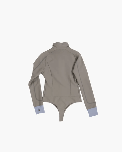 FUMIKA UCHIDA / FRENCH TERRY HALF-ZIP BODYSUIT / SAGE - 601 | 京都ウィメンズセレクトショップ