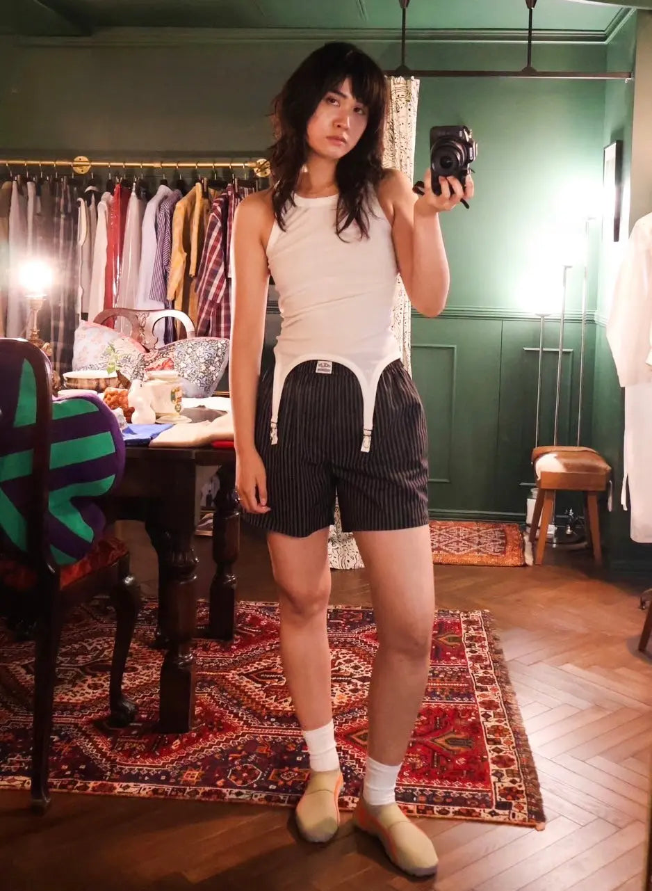 FUMIKA UCHIDA / NEEDLE DRAWING GARTER TANKTOP / WHITE FUMIKA UCHIDA 601 | オンラインストア