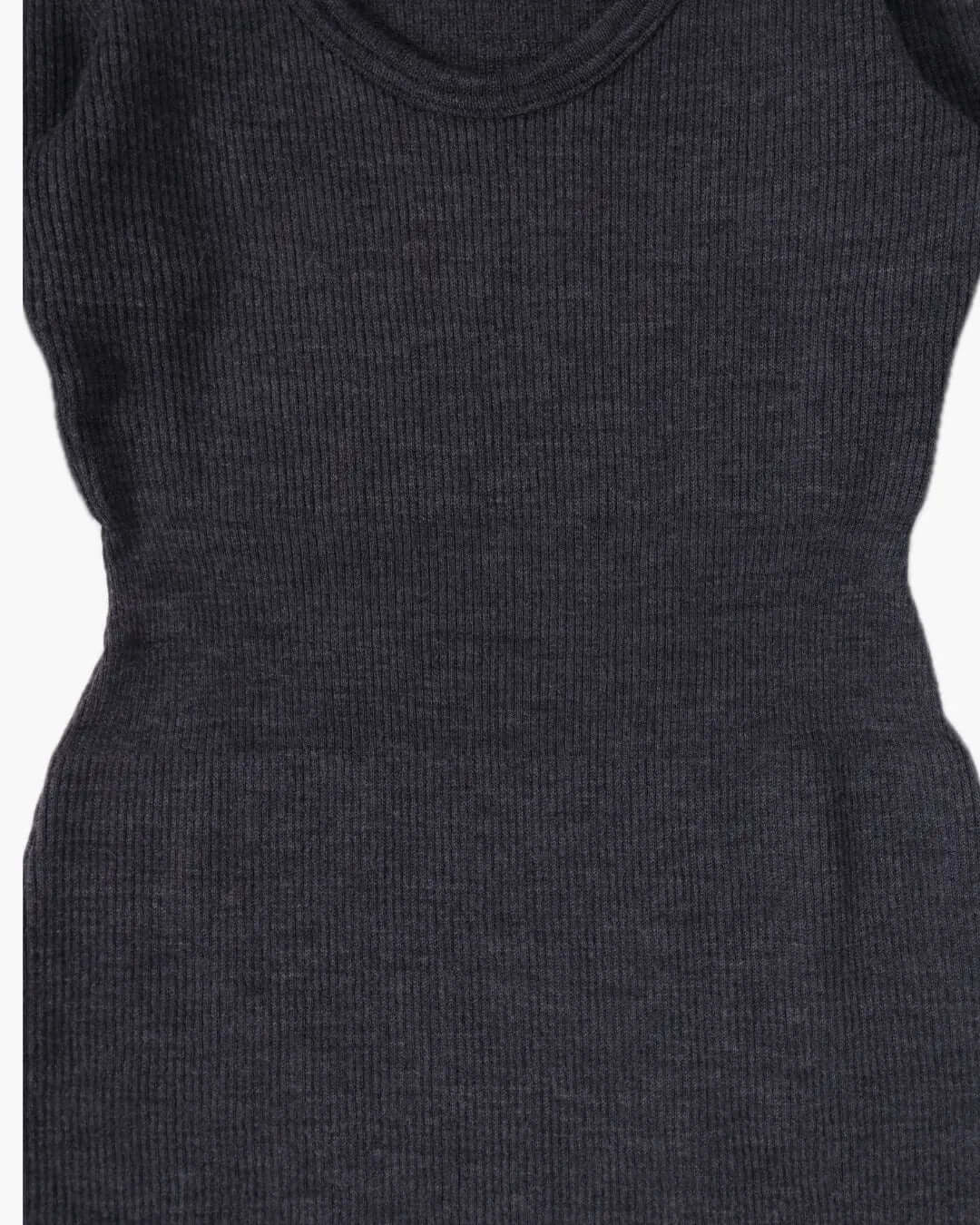 FUMIKA UCHIDA / RIB STITCH U-NECK UNDERWEAR / TOP CHARCOAL - 601 | 京都ウィメンズセレクトショップ