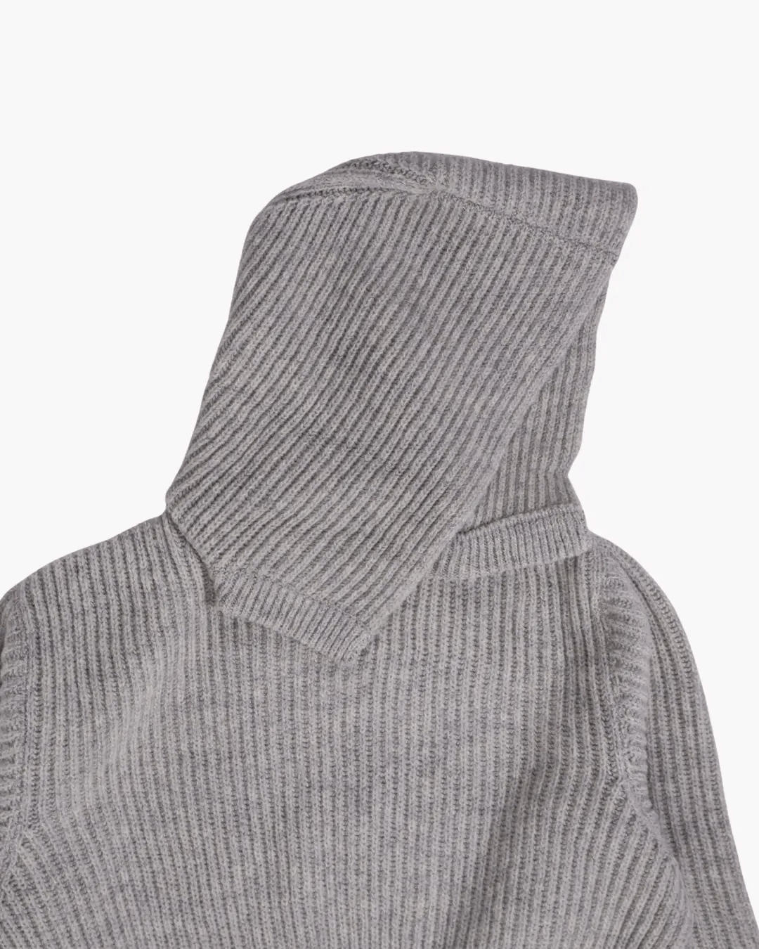 FUMIKA UCHIDA / SHETLAND RIB STITCH HOODED PULLOVER / TOP GREY - 601 | 京都ウィメンズセレクトショップ