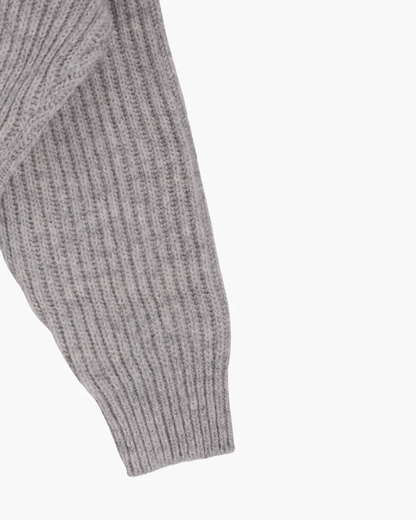 FUMIKA UCHIDA / SHETLAND RIB STITCH HOODED PULLOVER / TOP GREY - 601 | 京都ウィメンズセレクトショップ