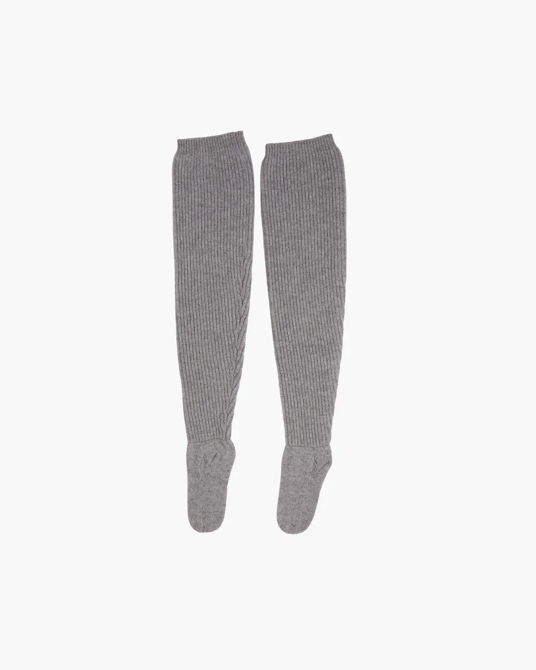 FUMIKA UCHIDA / SHETLAND RIB STITCH TIGHT-HIGH SOCKS / TOP GREY - 601 | 京都ウィメンズセレクトショップ