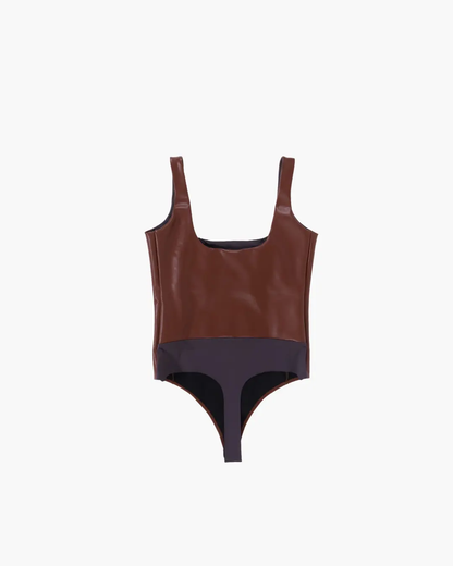 FUMIKA UCHIDA / STRETCH VEGAN LEATHER BODYSUIT / MID BROWN FUMIKA UCHIDA - 601 | 京都ウィメンズセレクトショップ