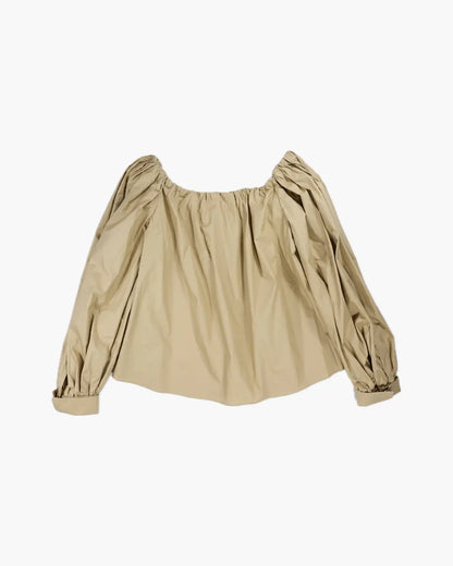 FUMIKA UCHIDA / COATED OFF THE SHOULDER TOP / BEIGE - 601 | – 601 FUMIKA UCHIDA / COATED OFF THE SHOULDER TOP / BEIGE - 601 | – 601