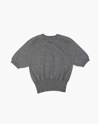 定価5.7万 FUMIKA_UCHIDA カシミヤ100% クロップドニット FUMIKA UCHIDA / CASHMERE ARGYLE SWEATER_SHORT SLEEVE / GREY