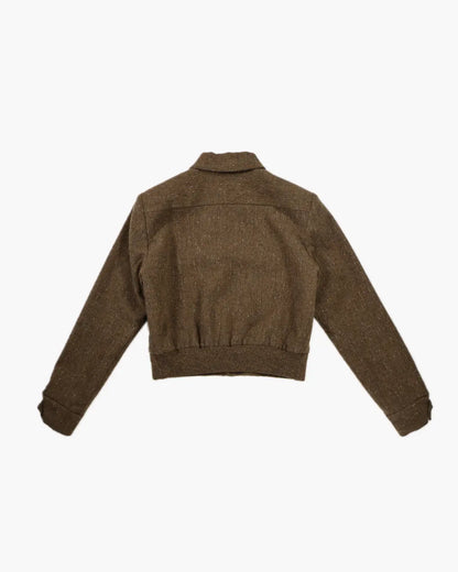 FUMIKA UCHIDA/ SPLASHED PATTERN ZIP-UP BLOUSON / BROWN – 601 FUMIKA UCHIDA/ SPLASHED PATTERN ZIP-UP BLOUSON / BROWN – 601
