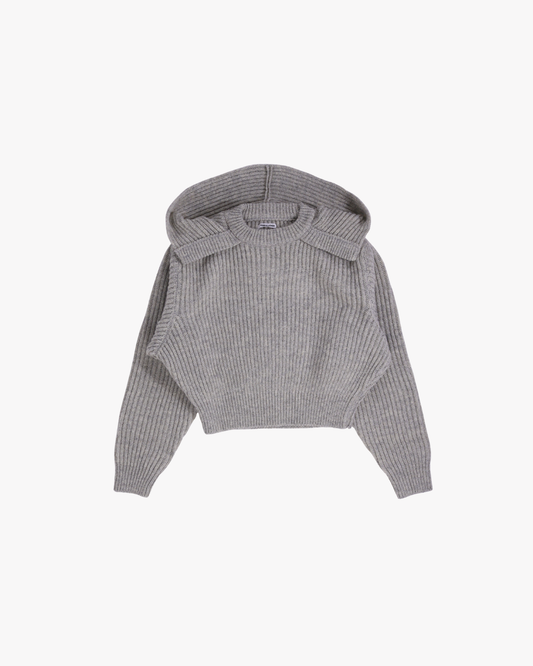 FUMIKA UCHIDA / SHETLAND RIB STITCH HOODED PULLOVER / TOP GREY FUMIKA UCHIDA - 601 | 京都ウィメンズセレクトショップ