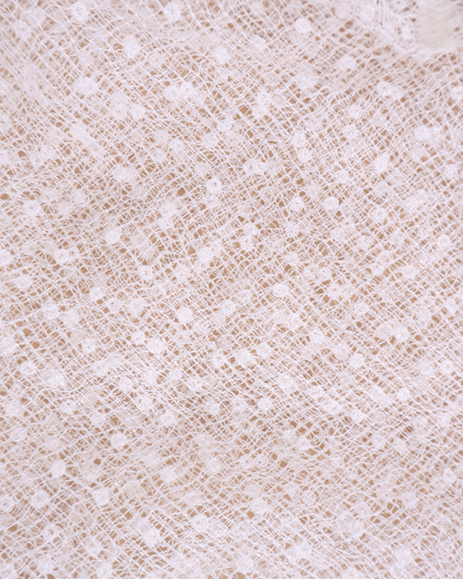 FUMIKA UCHIDA / DOTS EMB. TULLE BIB TOP / OFFWHITE