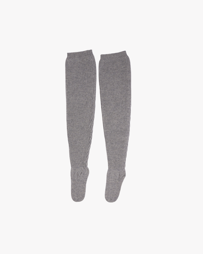 FUMIKA UCHIDA / SHETLAND RIB STITCH TIGHT-HIGH SOCKS / TOP GREY FUMIKA UCHIDA - 601 | 京都ウィメンズセレクトショップ