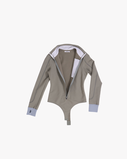 FUMIKA UCHIDA / FRENCH TERRY HALF-ZIP BODYSUIT / SAGE FUMIKA UCHIDA - 601 | 京都ウィメンズセレクトショップ