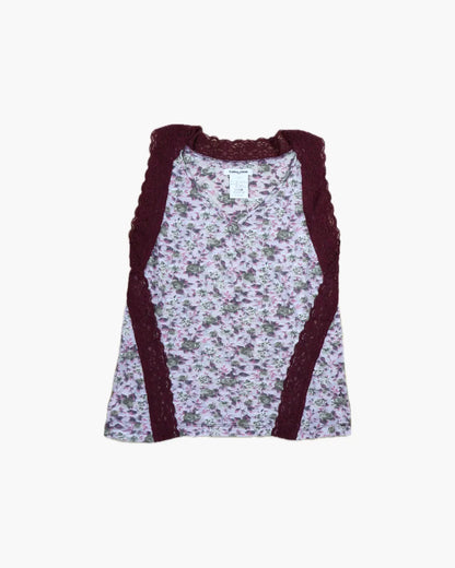 FUMIKA UCHIDA / FLOWER PRINTED SLEEVELESS TOP / BORDEAUX – 601 FUMIKA UCHIDA / FLOWER PRINTED SLEEVELESS TOP / BORDEAUX – 601